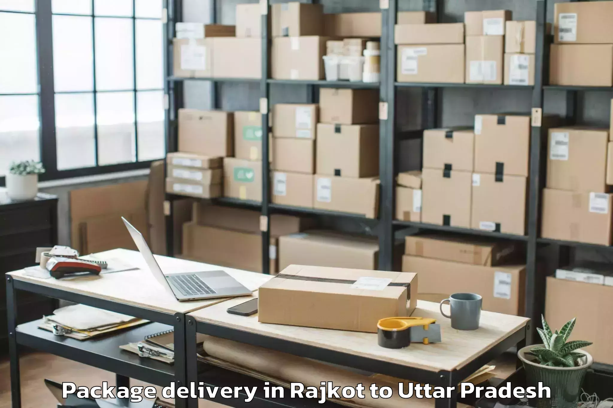 Book Rajkot to Misrikh Package Delivery Online